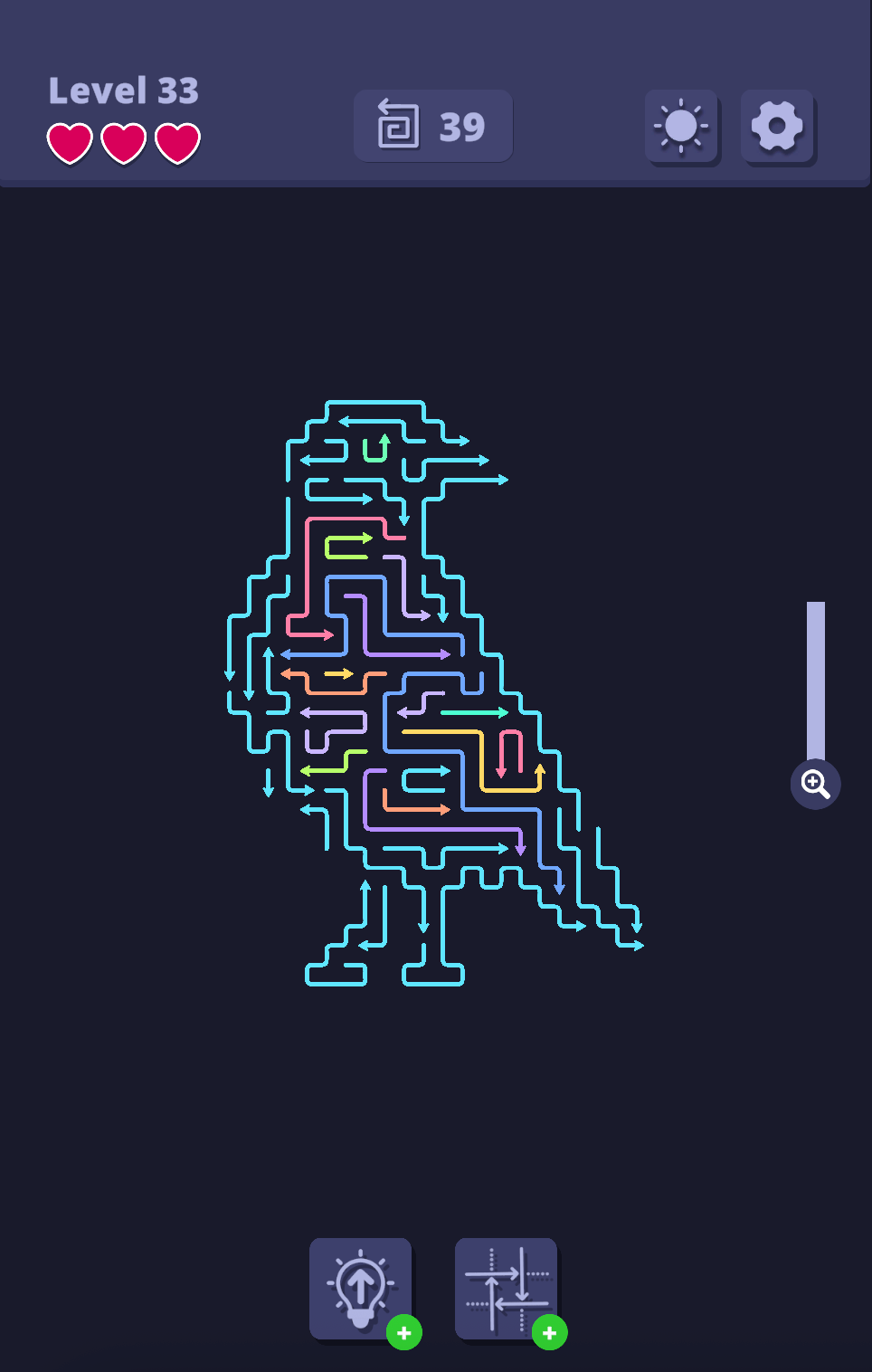 Arrow Out gameplay — Level 33 arrow puzzle